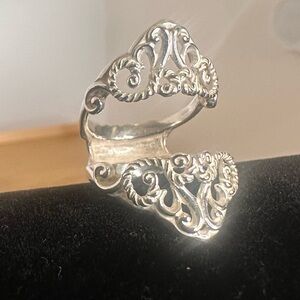 CAROLYN POLLACK Sterling Silver Ornate Filigree Knuckle Statement Ring; SIZE 6